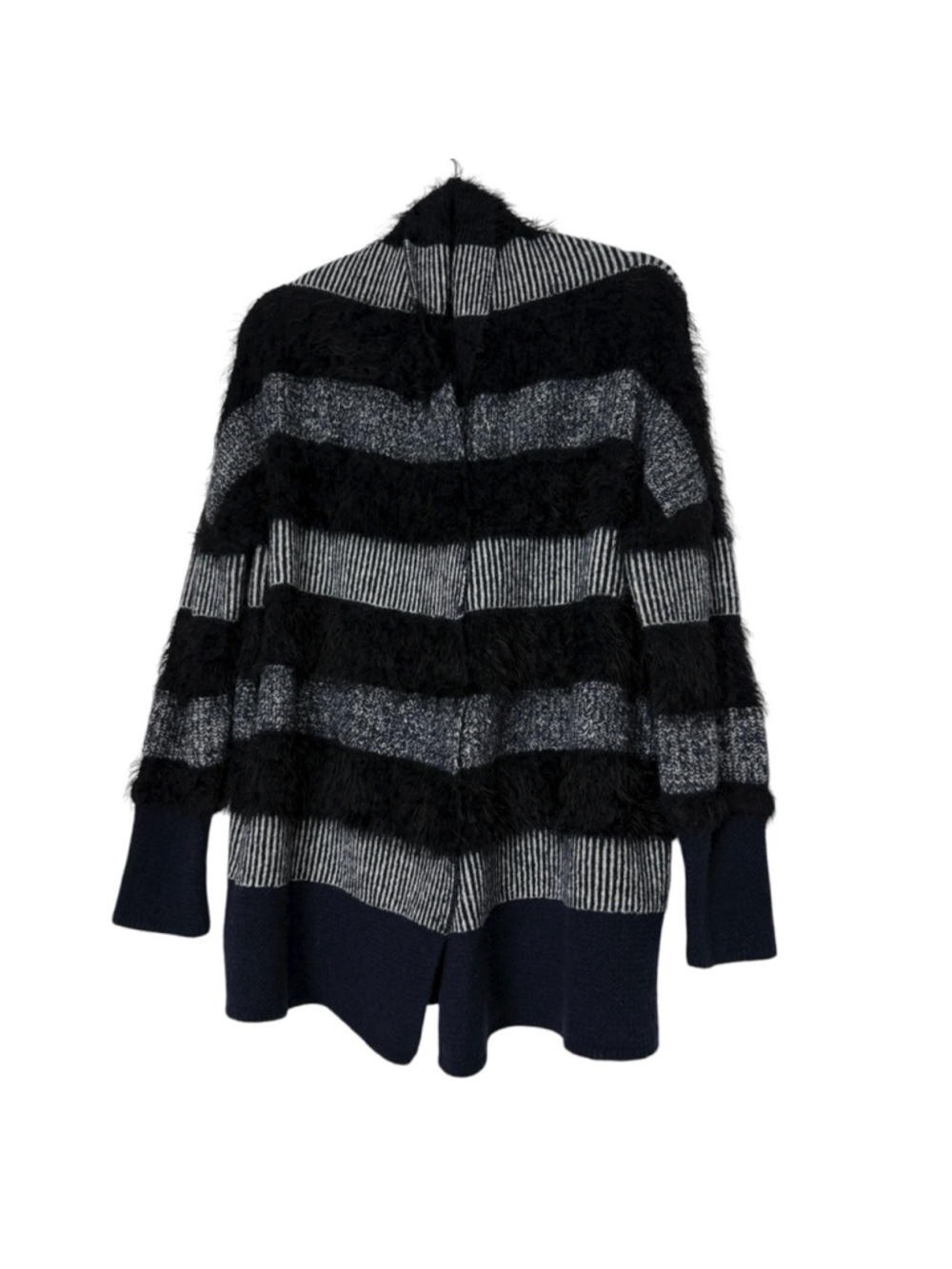 Seventy Fuzzy Sweater Textured Knit Black Wool Blend Size 44 M